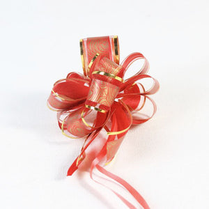 Ribbon - Flower Design  - Red & Gold