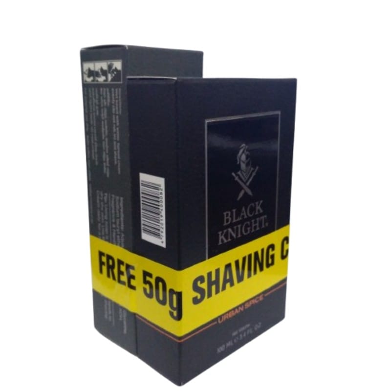 ICL Black Knight Urban Spice Aftershave 100ml (FREE 50G SHAVING CREAM )