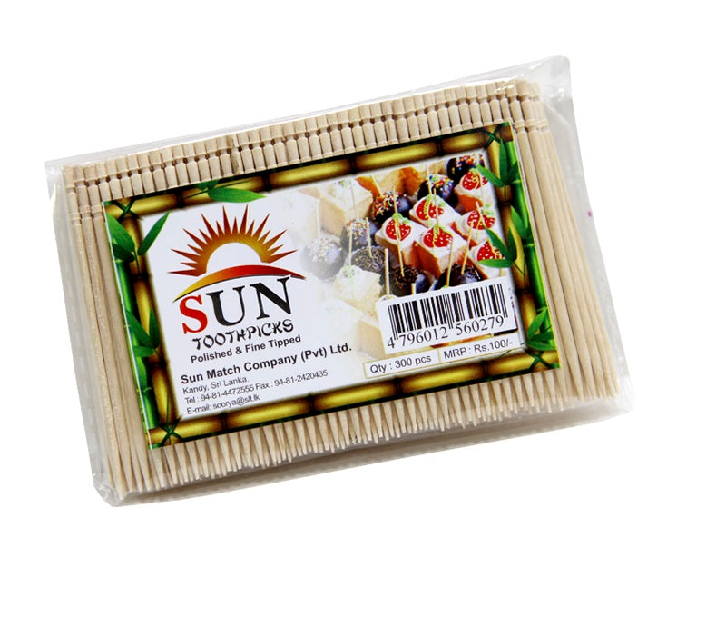Sun Single Sided Toothpicks 300 Sticks - Special Offer - 35% Off