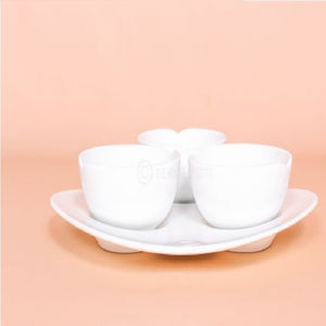 Ceramic Platter with Three Bowls