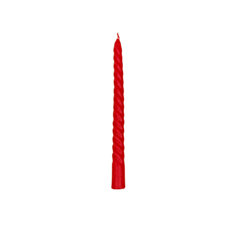 Spiral Taper Candle Red Colour