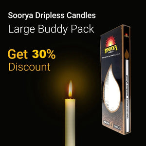 Soorya Dripless Candles Large Buddy Pack ( 4 Candles)