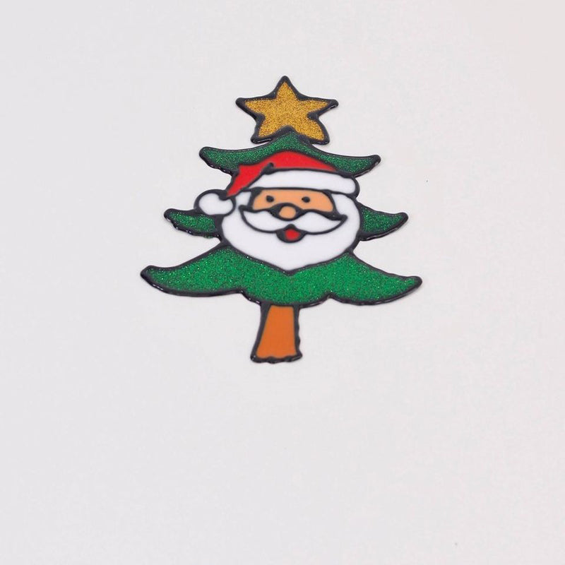 Christmas Sticker- Santa With Tree