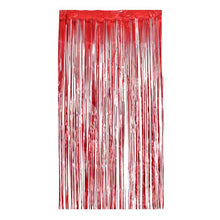 Load image into Gallery viewer, 2m x 1m Metallic Foil Fringe Curtain - Red
