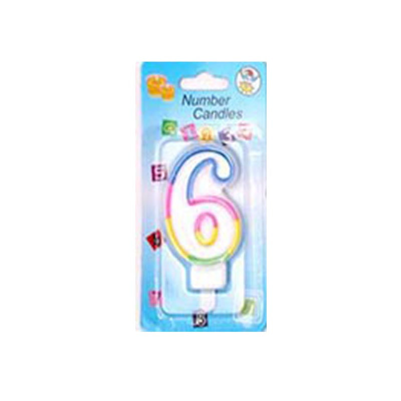 Rainbow Numerical Candle - Number 6