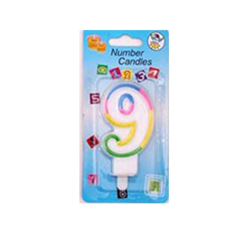 Rainbow Numerical Candle - Number 9
