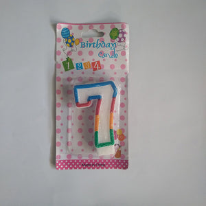 Rainbow Number Candle - Number 7