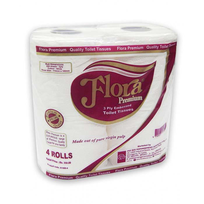 Flora Premium Toilet Paper 4 Rolls 3 Ply