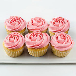 Pink Rose Cupcakes 6Pcs