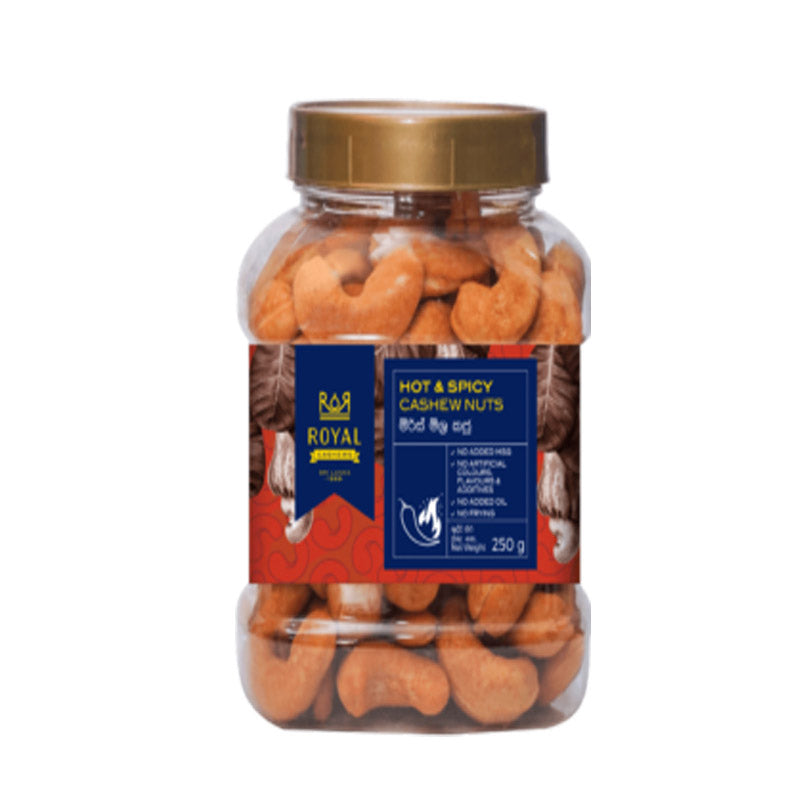 උණුසුම් හා කුළුබඩු සහිත කජු - පෙට් බෝතල් 250g