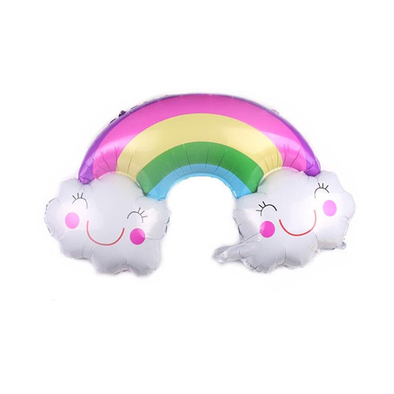 Cloud Rainbow Smiley Foil Balloon