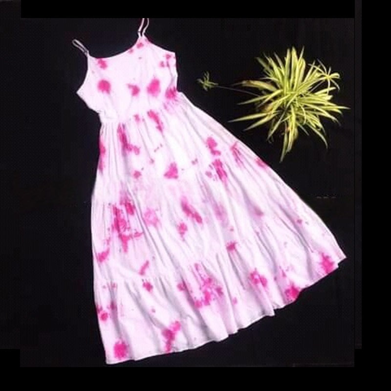 Purple  Colour Tie Dye  Batik  Frock