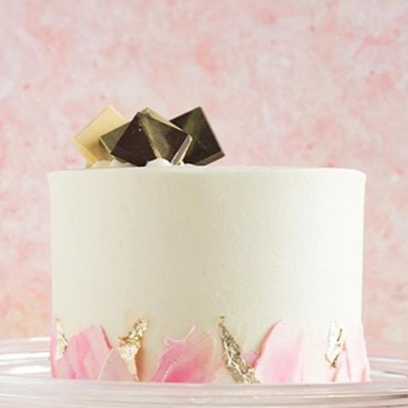 Ribbon Cake with Pink & White Icing 750g