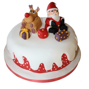 Santa & Deer Christmas Cake -1kg