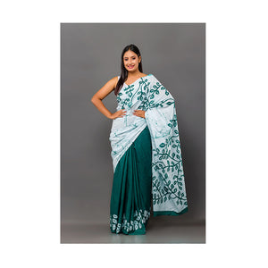 Green Leaves Batik Saree