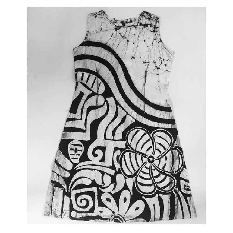Black & White Colour Batik Short Frock