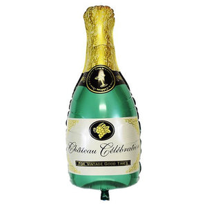 Champagne Bottle Foil Balloon Green