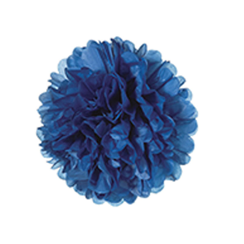 Tissue Paper Pom Poms Flower Dark Blue