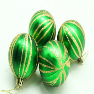Christmas Deco Colour Baubles - Green Set of 4