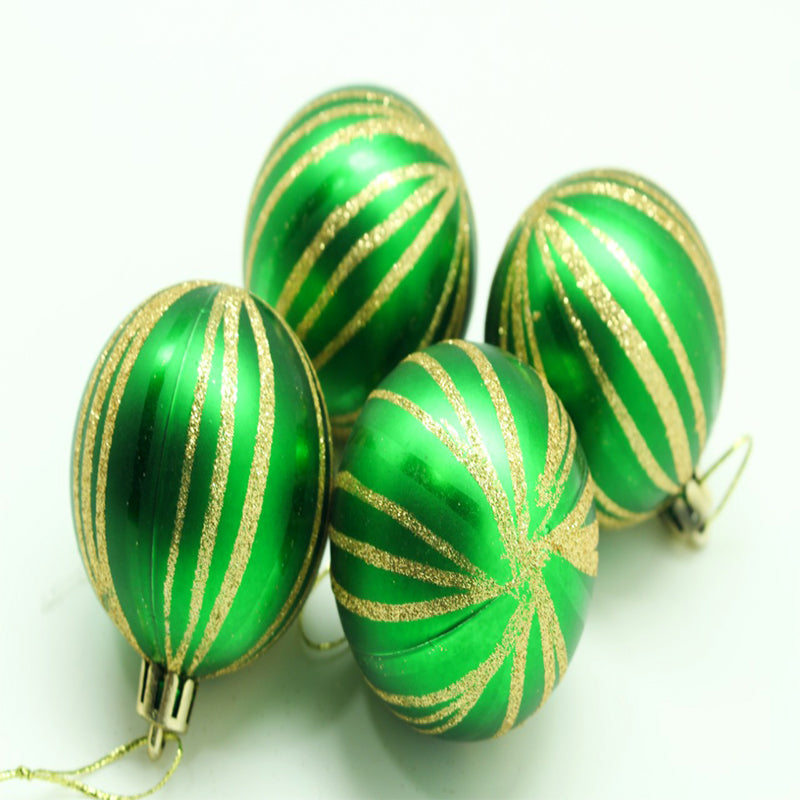 Christmas Deco Colour Baubles - Green Set of 4