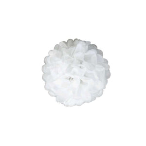 Tissue Paper Pom Poms Flower - White